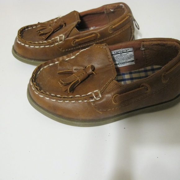 Carter's Boys Easy Slip On Faux Leather Boat Shoes Size 7 GUC - Picture 4 of 7